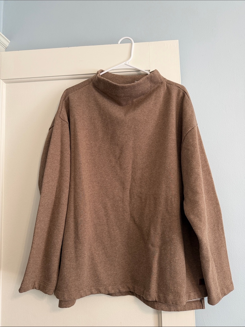 L.L.Bean Speckled Taupe Funnel Neck Sweatshirt